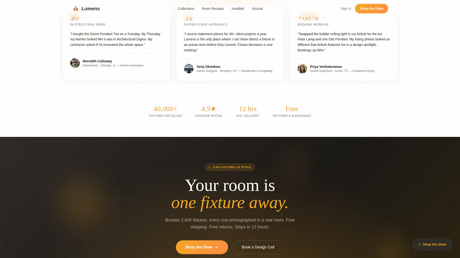 Radiant Lighting Design Landing Page Template