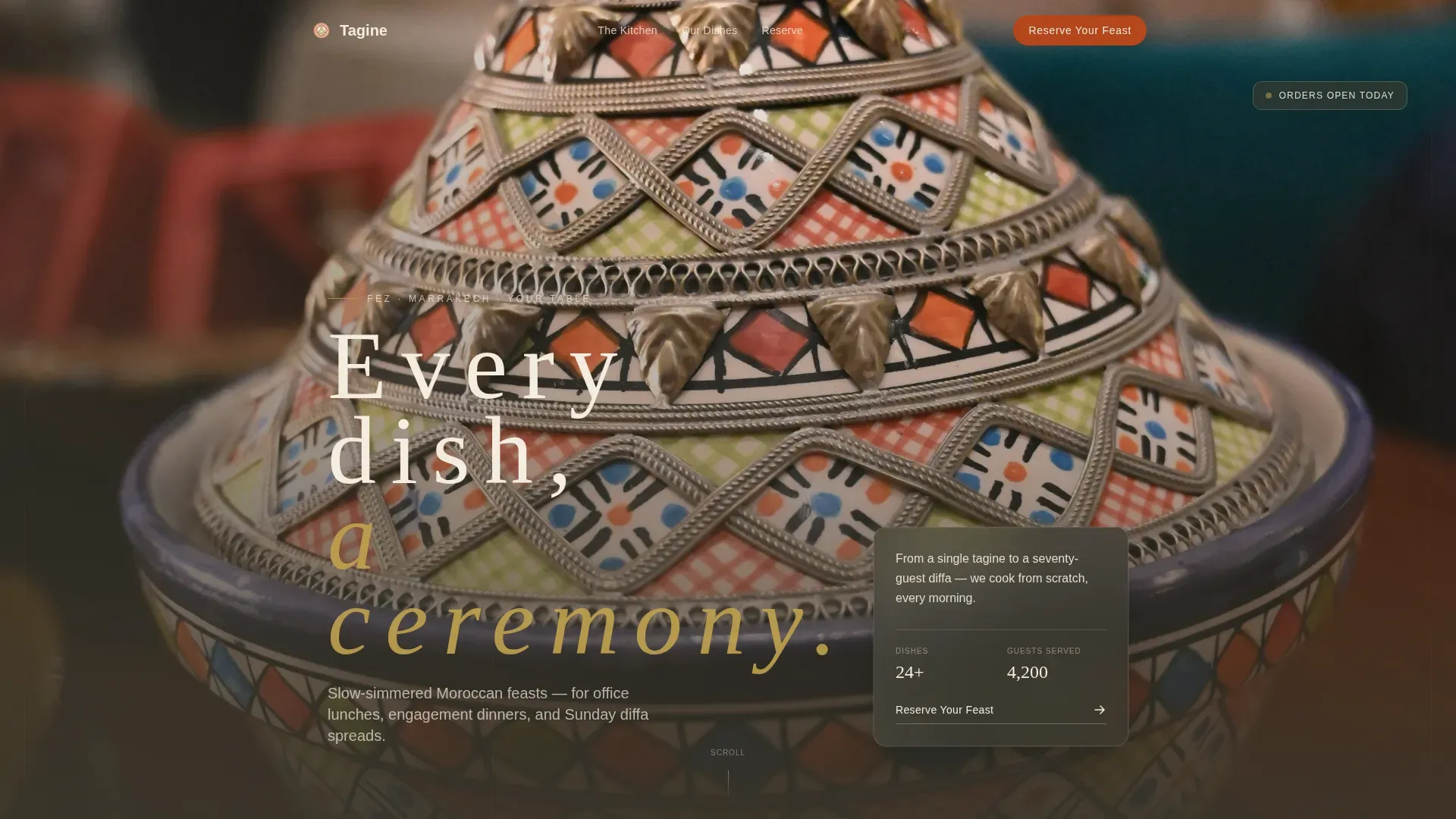 Reserve Your Moroccan Feast Landing Page Template