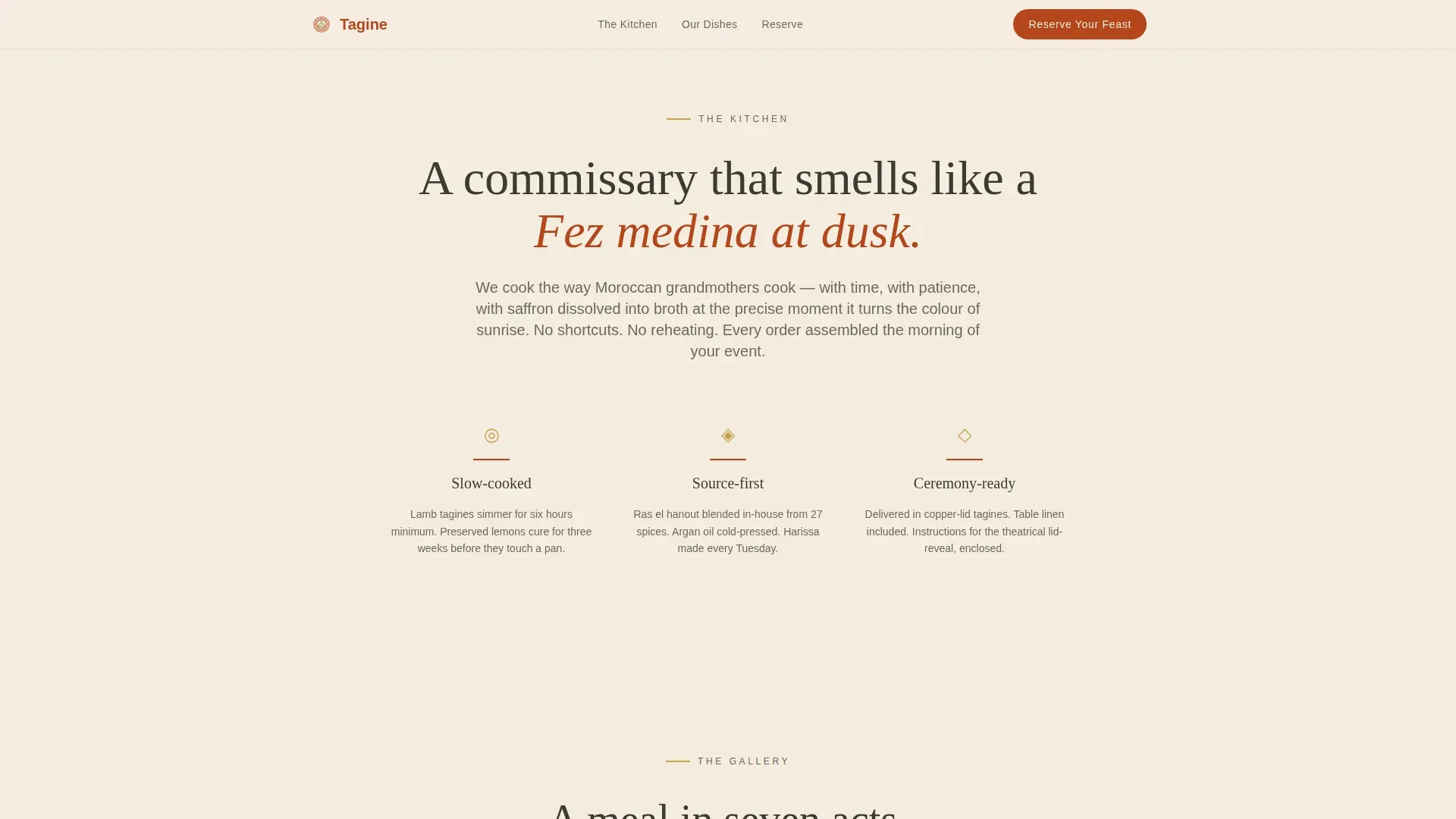 Reserve Your Moroccan Feast Landing Page Template