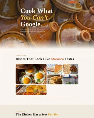 Moroccan Cooking Class Landing Page Template