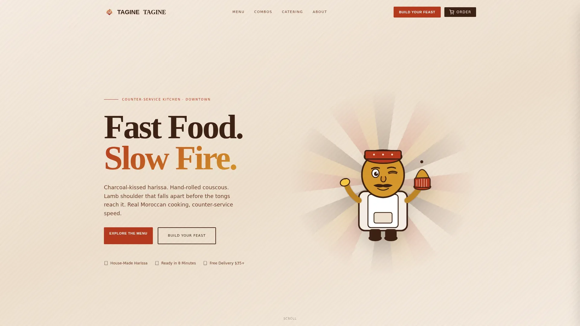 Moroccan Fast Casual Restaurant Landing Page Template