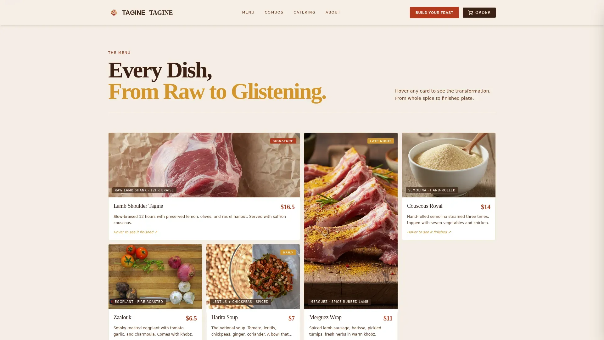 Moroccan Fast Casual Restaurant Landing Page Template