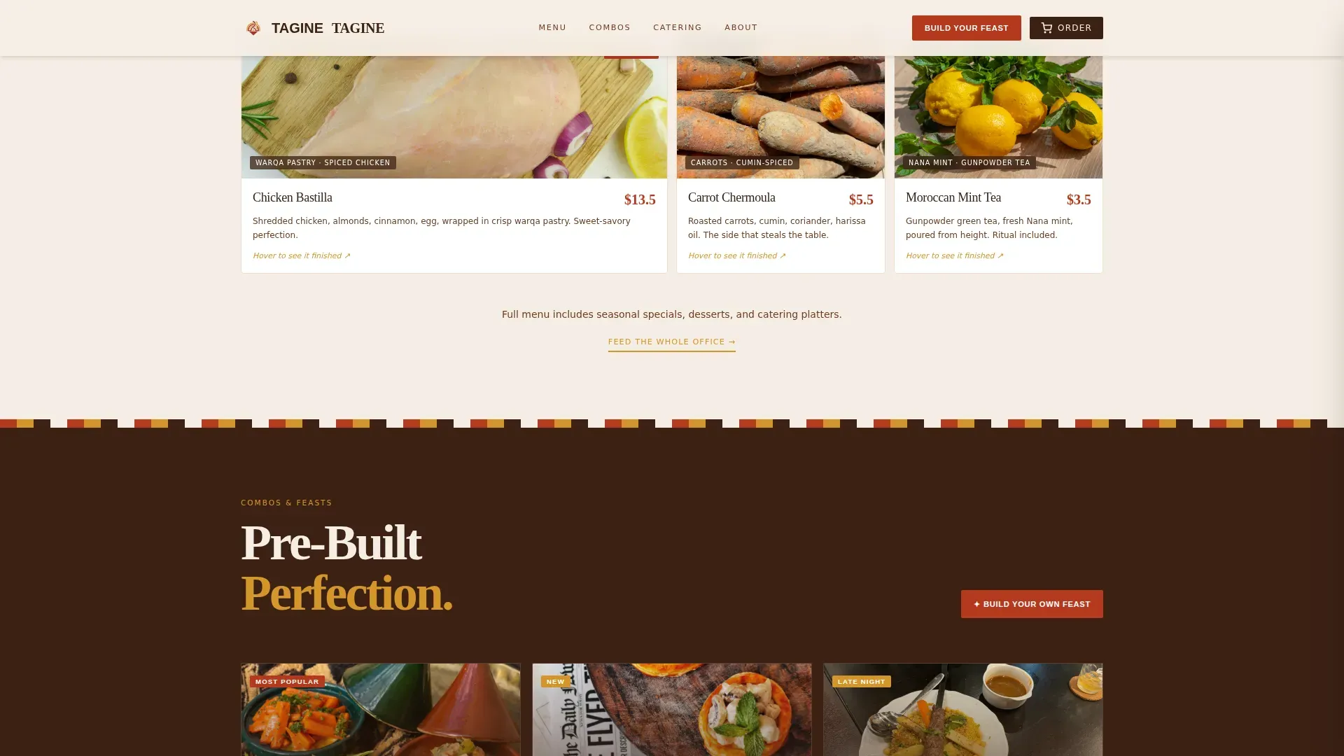Moroccan Fast Casual Restaurant Landing Page Template