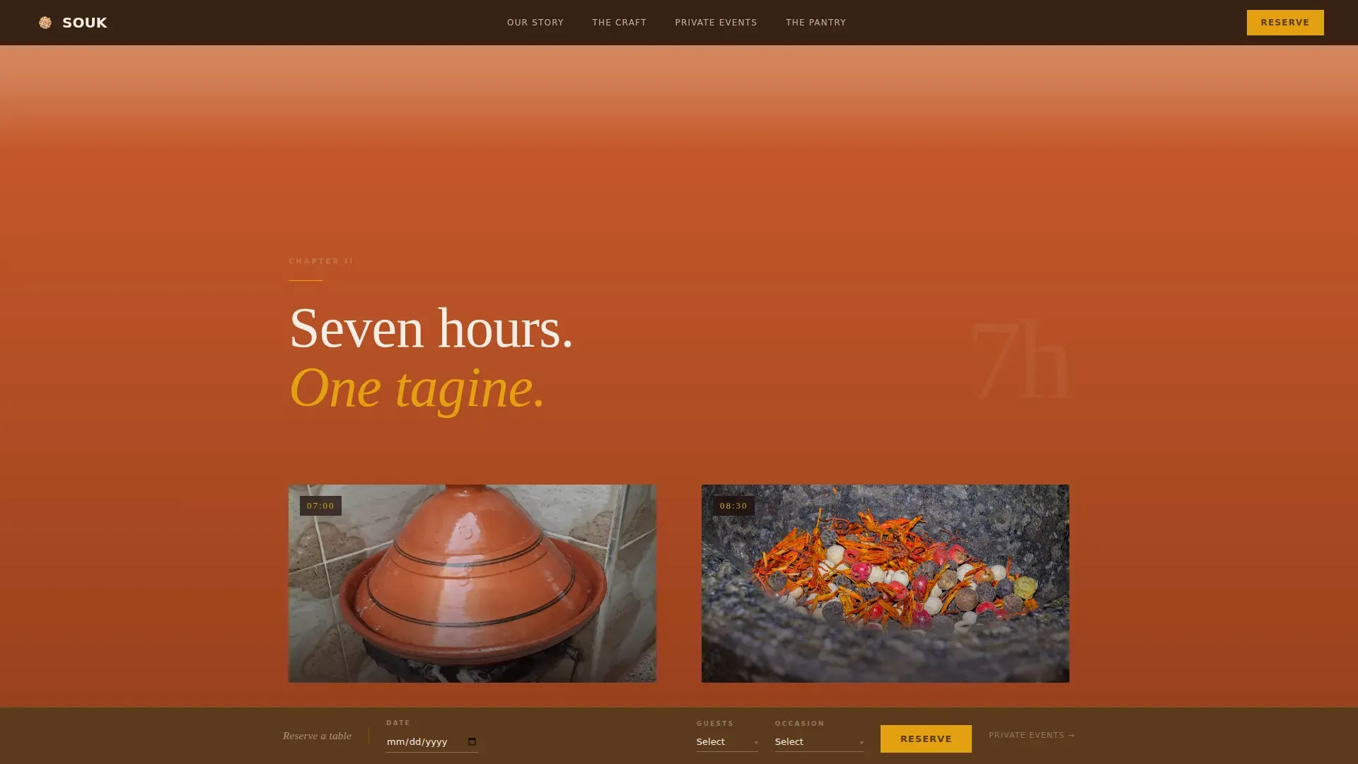 Immersive Moroccan Fine Dining Landing Page Template