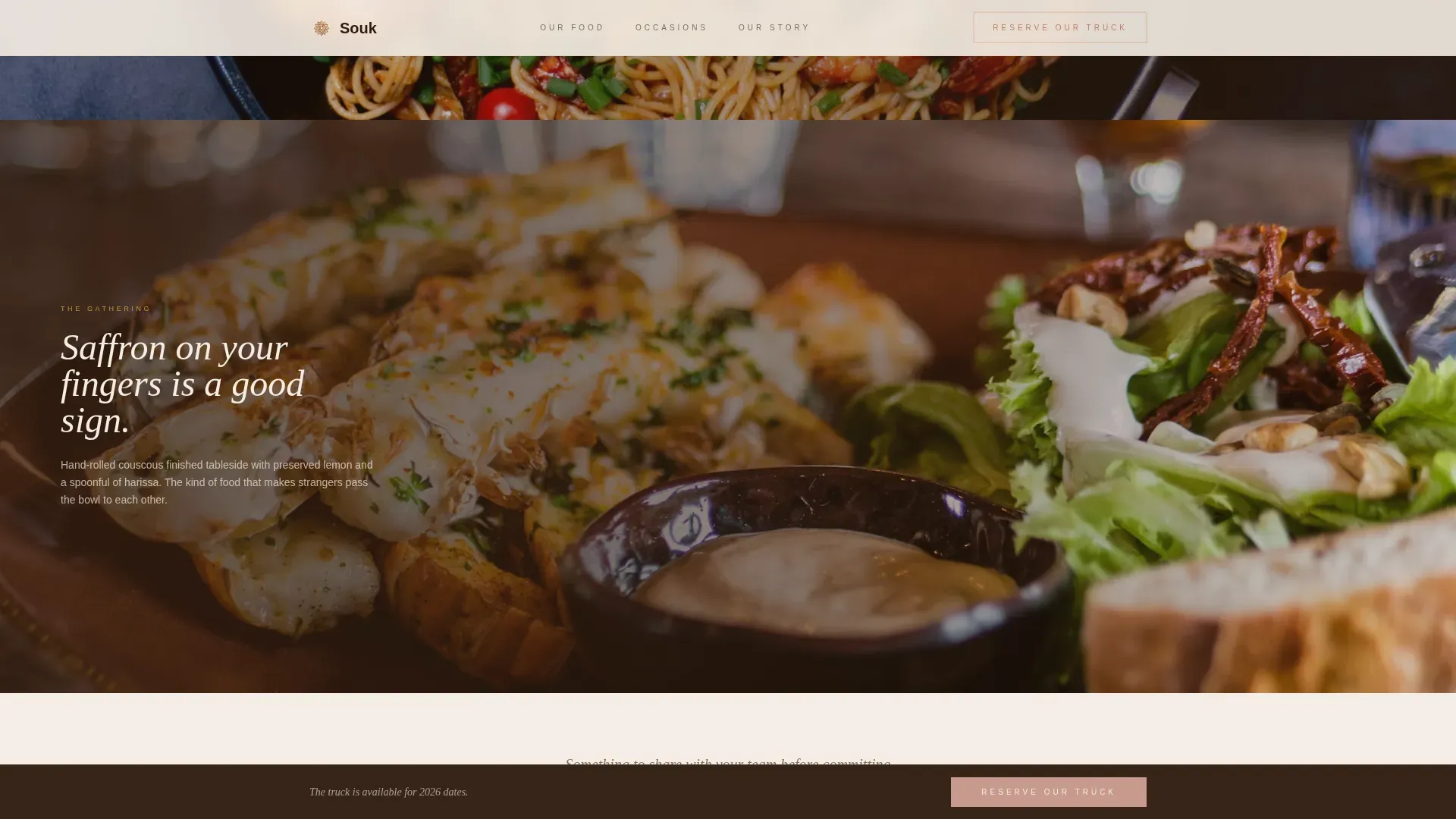 Moroccan Food Truck Event Registration Landing Page Template