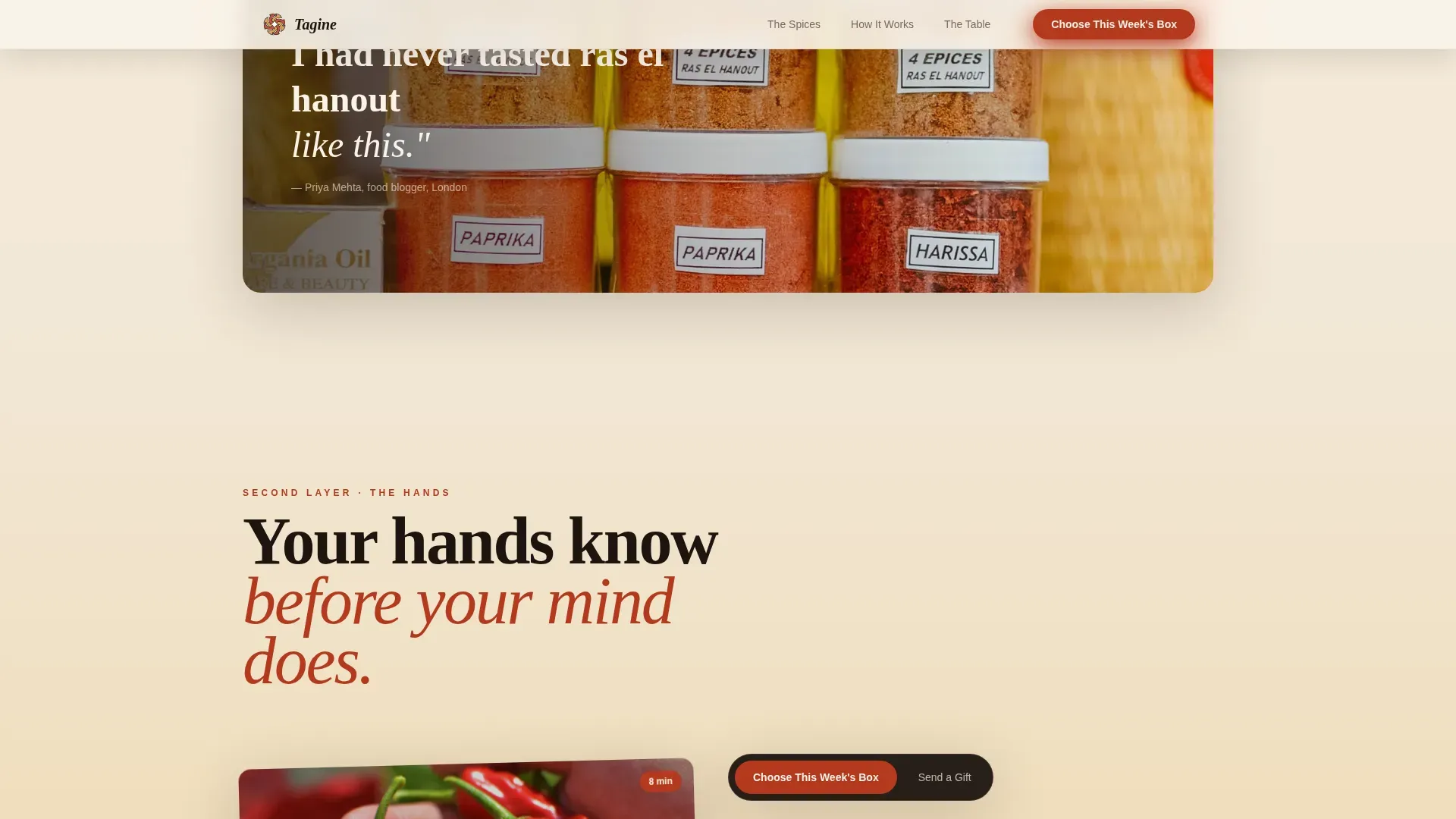 Moroccan Meal Kit Delivery Landing Page Template