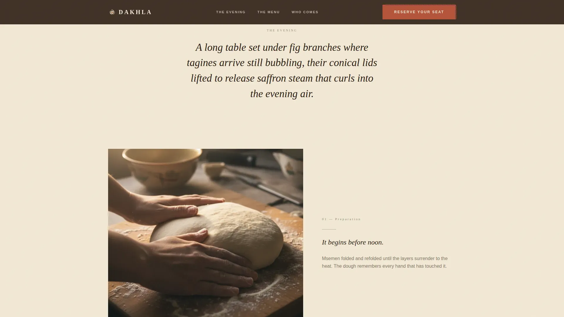 Moroccan Supper Club Landing Page Template