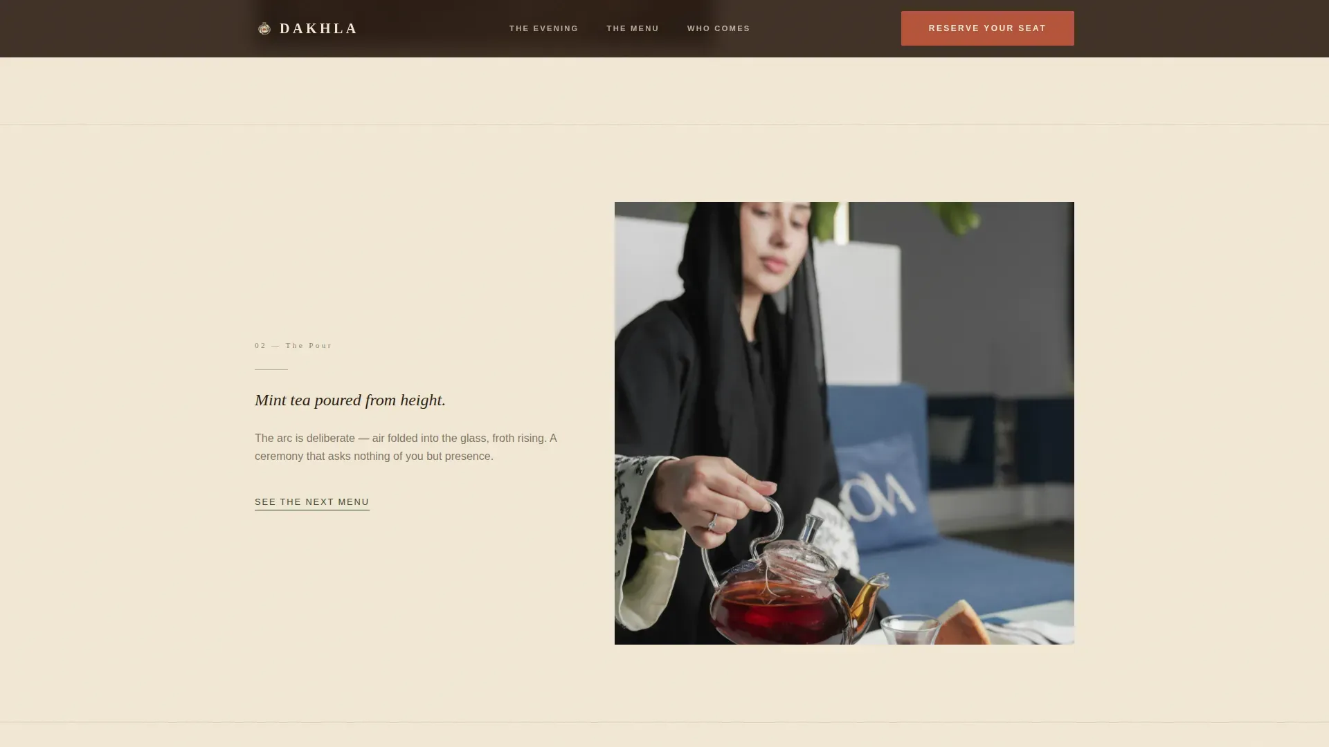 Moroccan Supper Club Landing Page Template