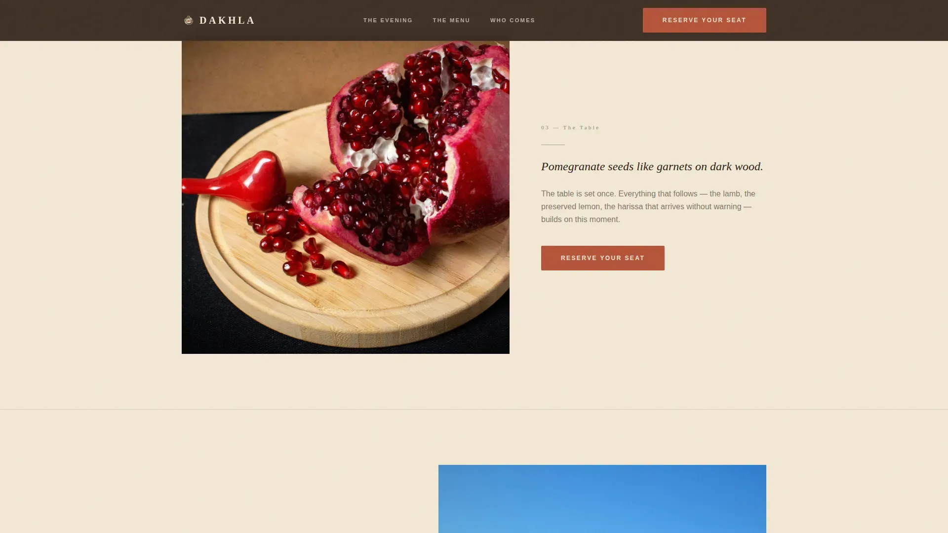 Moroccan Supper Club Landing Page Template