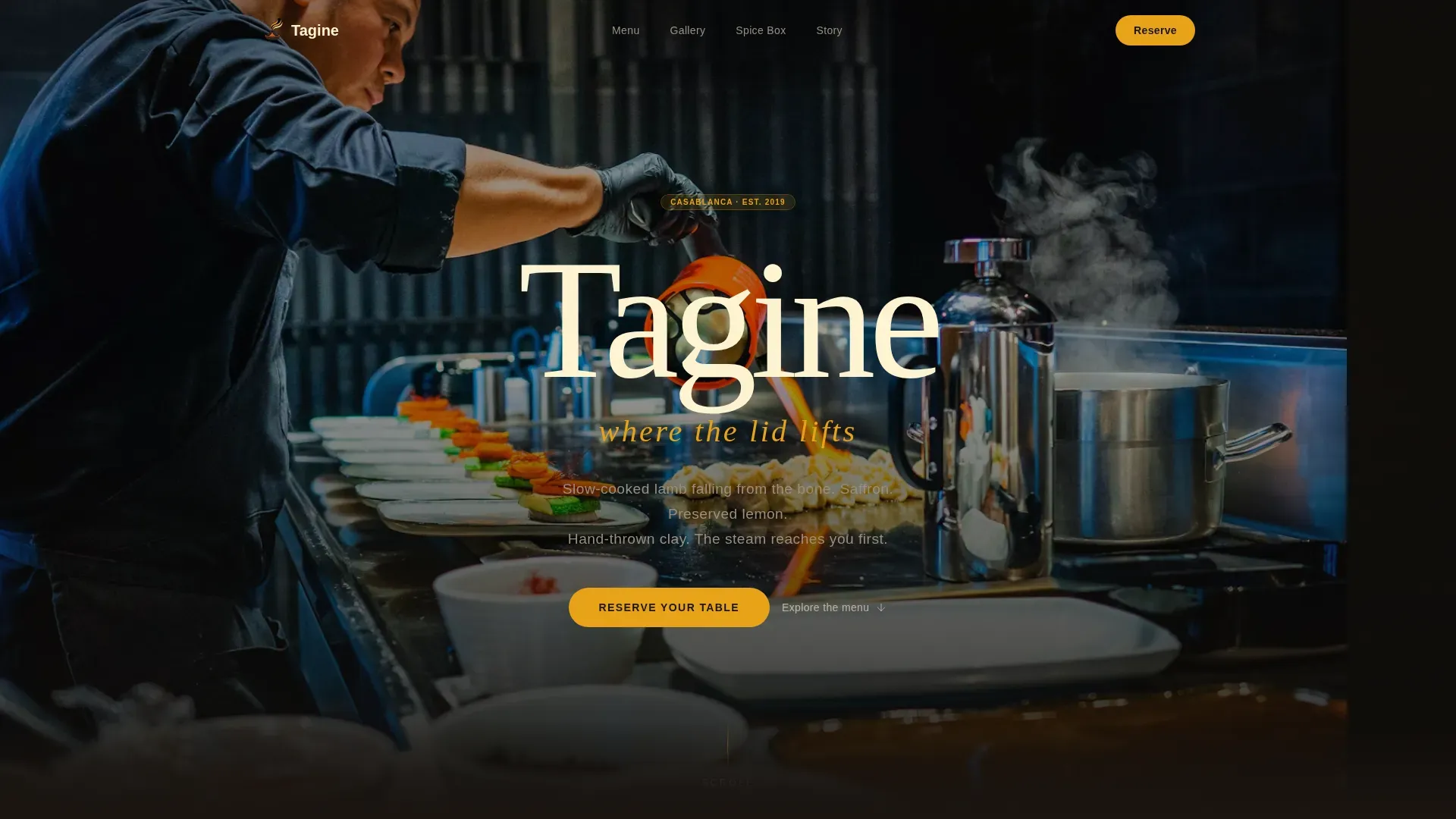 Middle Eastern Cuisine & Dining Specialist Booking Website Template