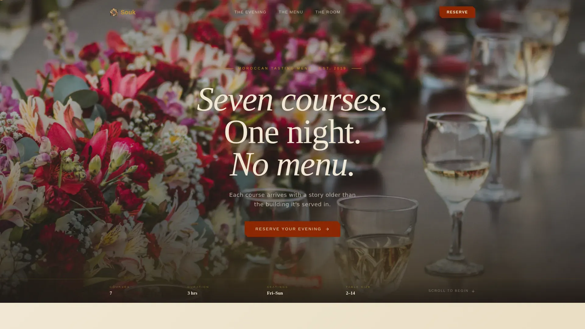 Moroccan Tasting Menu Landing Page Template