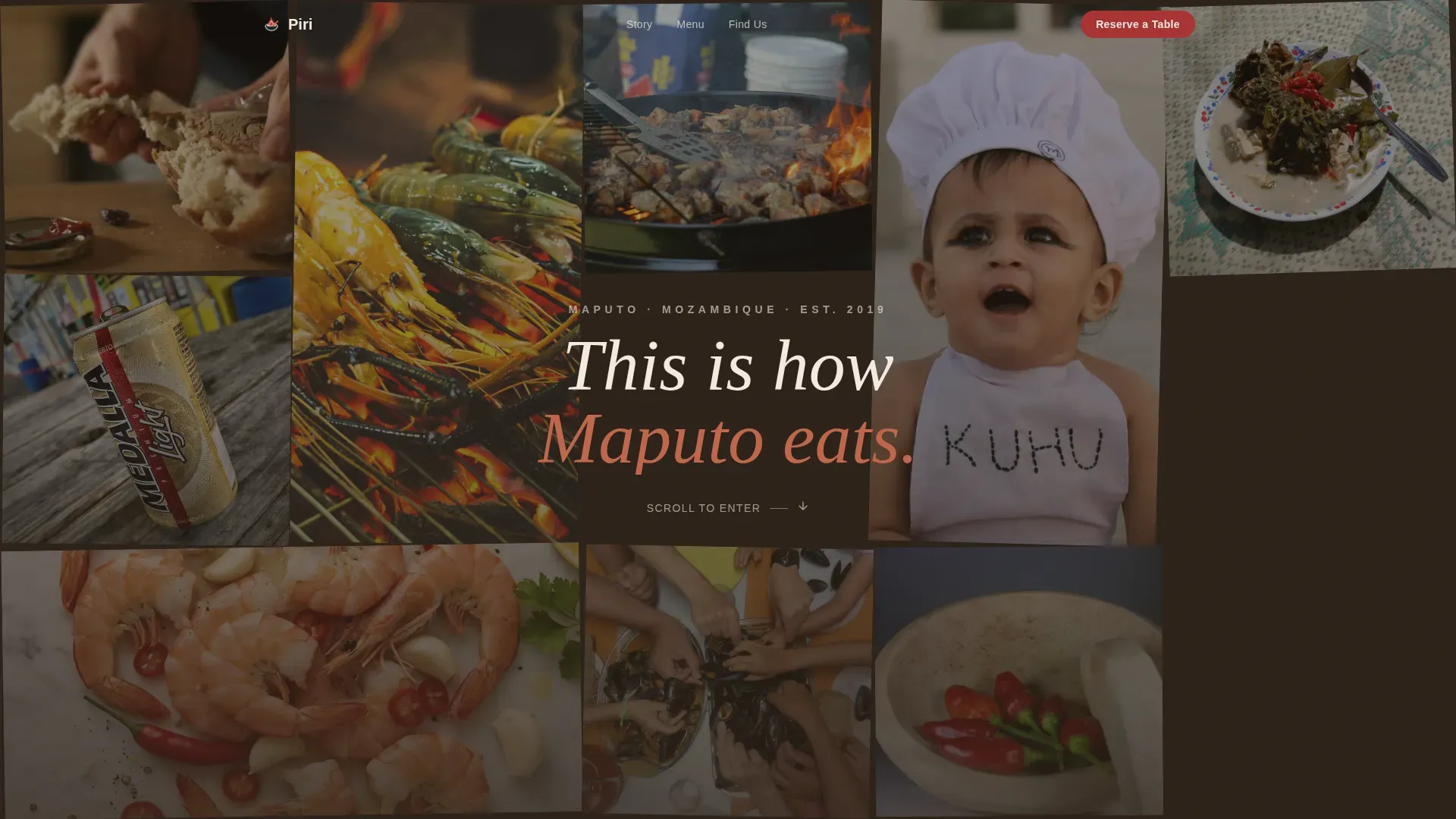 Mozambican Restaurant Landing Page Template