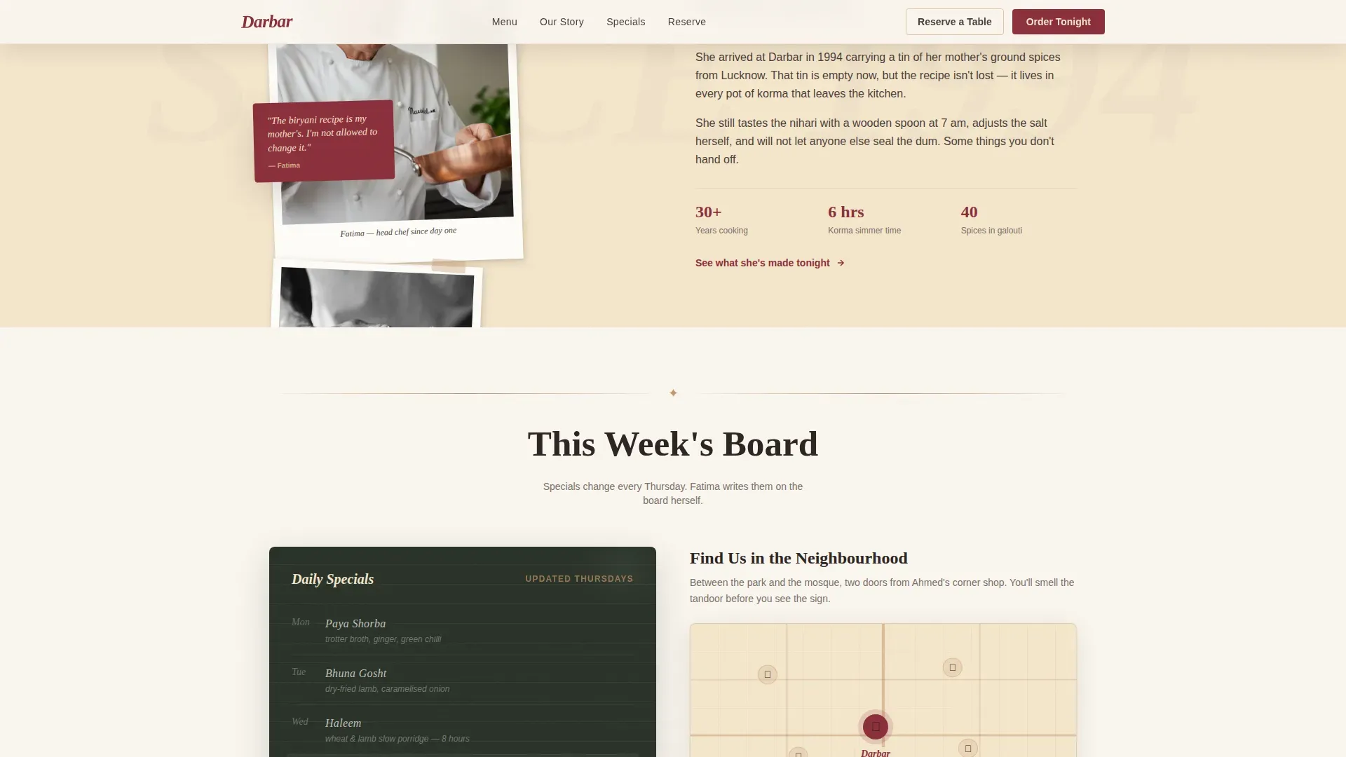 Mughlai Restaurant Landing Page Template | Warm Artisan