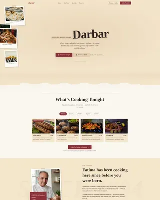 Mughlai Restaurant Landing Page Template | Warm Artisan