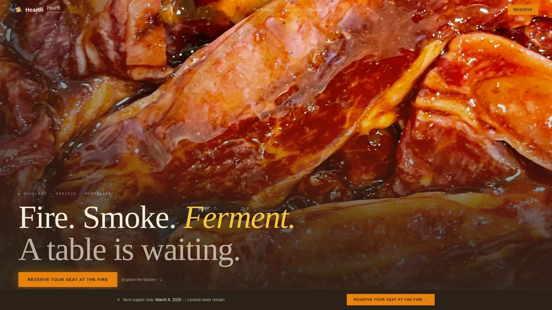 Indian Supper Club Landing Page Template
