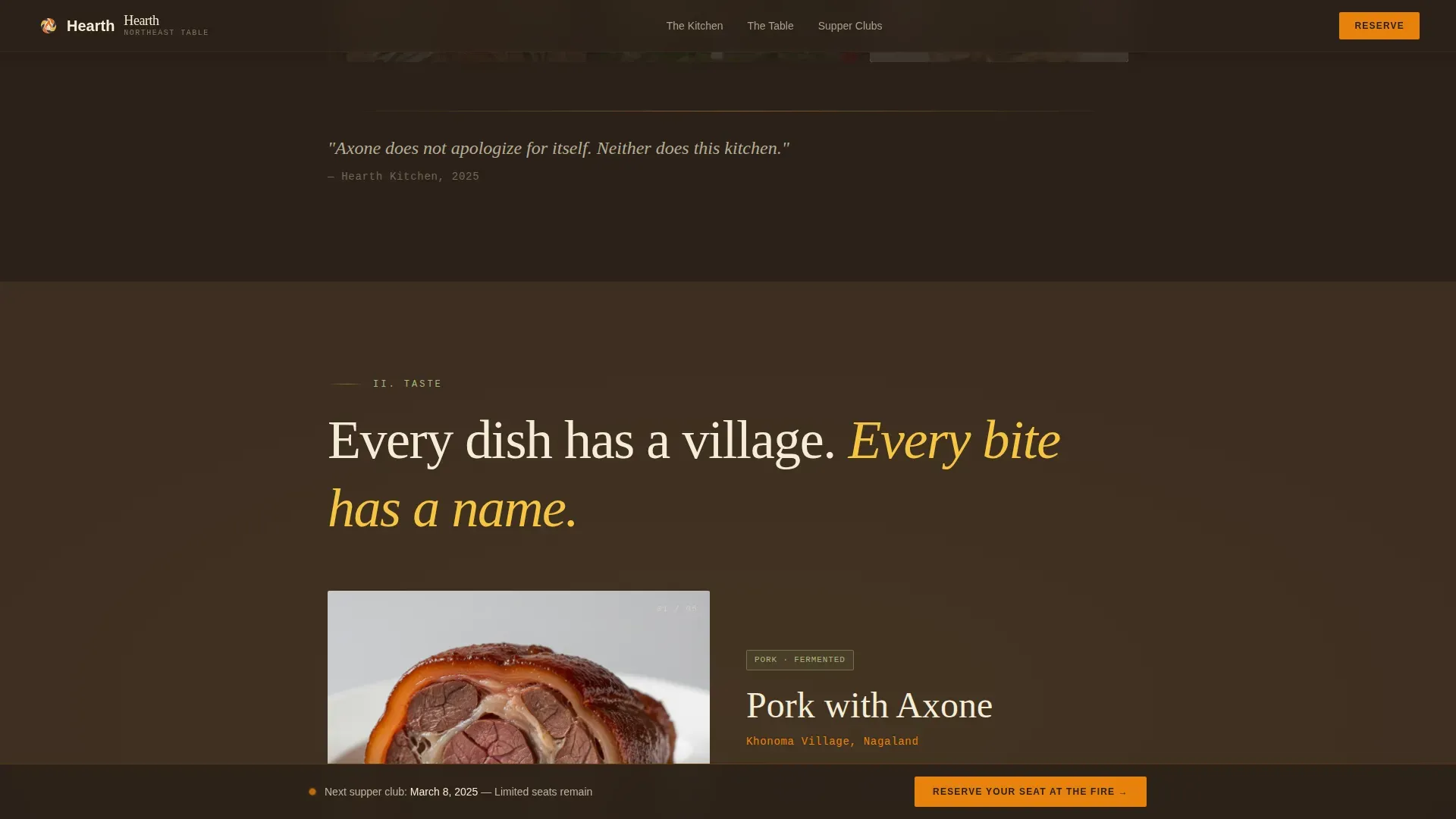 Indian Supper Club Landing Page Template