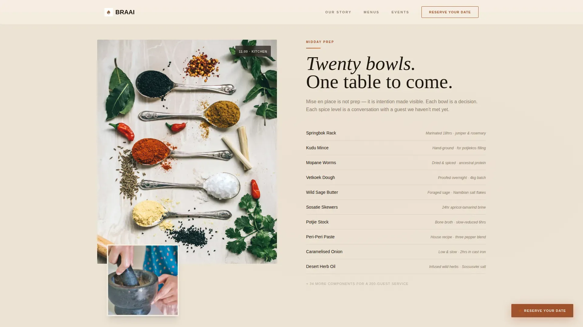 Luxe Namibian Catering Booking Landing Page Template
