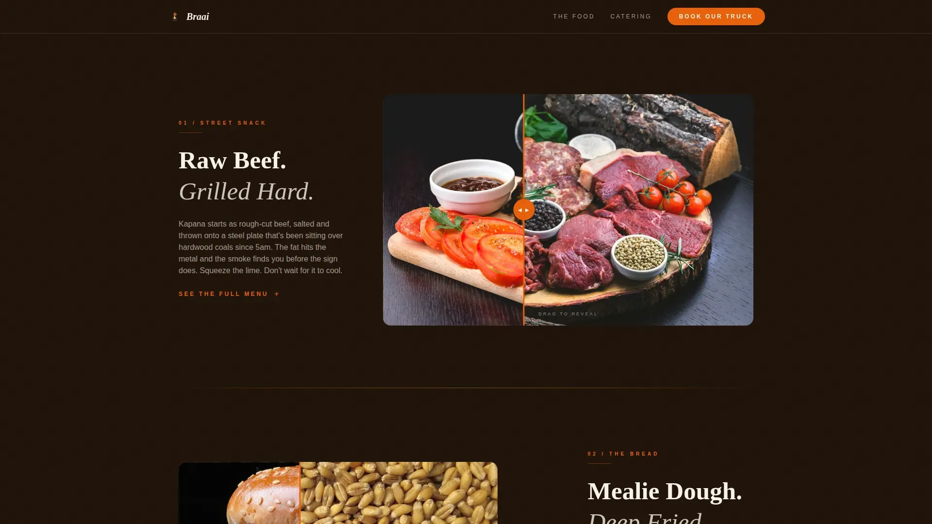 Namibian Fire Street Food Truck Landing Page Template