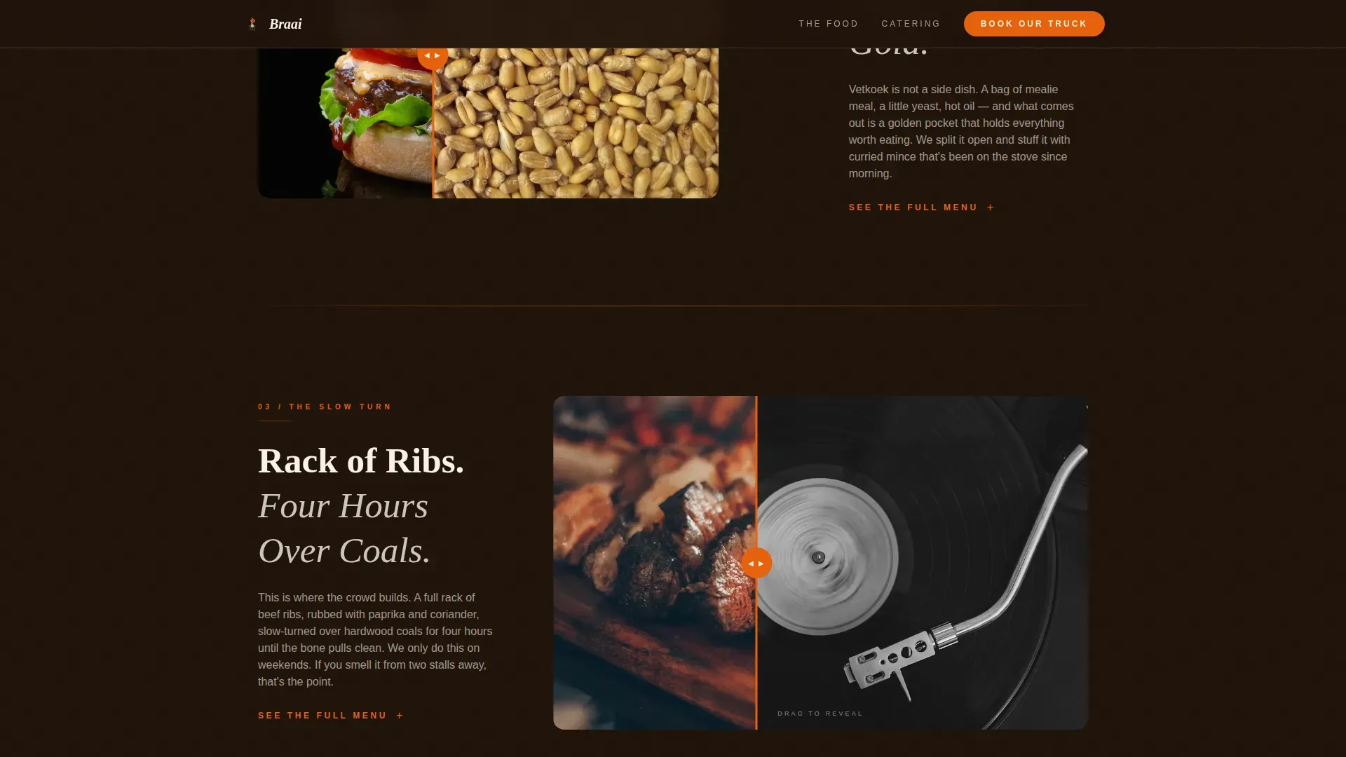 Namibian Fire Street Food Truck Landing Page Template