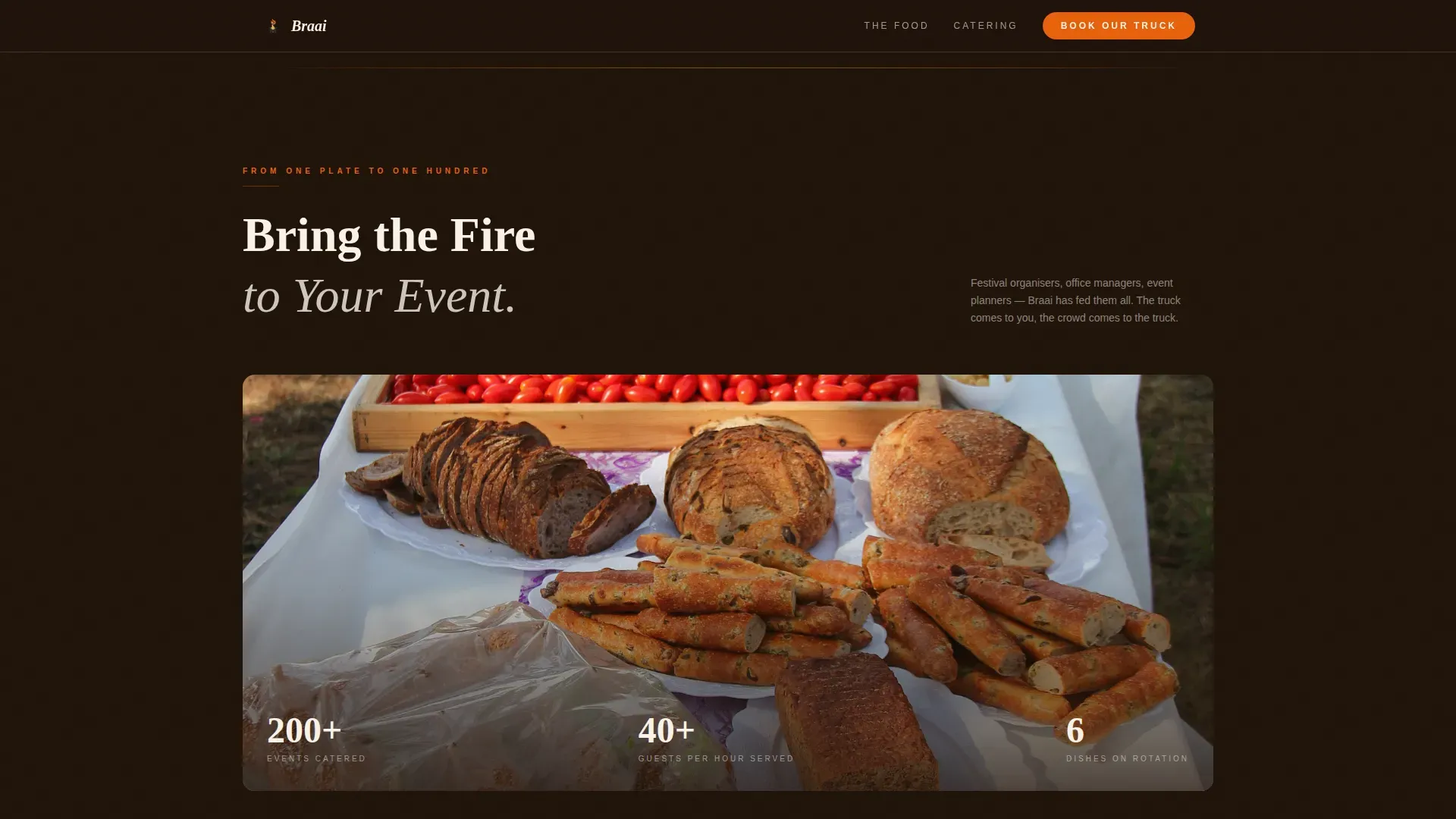 Namibian Fire Street Food Truck Landing Page Template