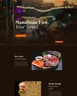 Namibian Fire Street Food Truck Landing Page Template