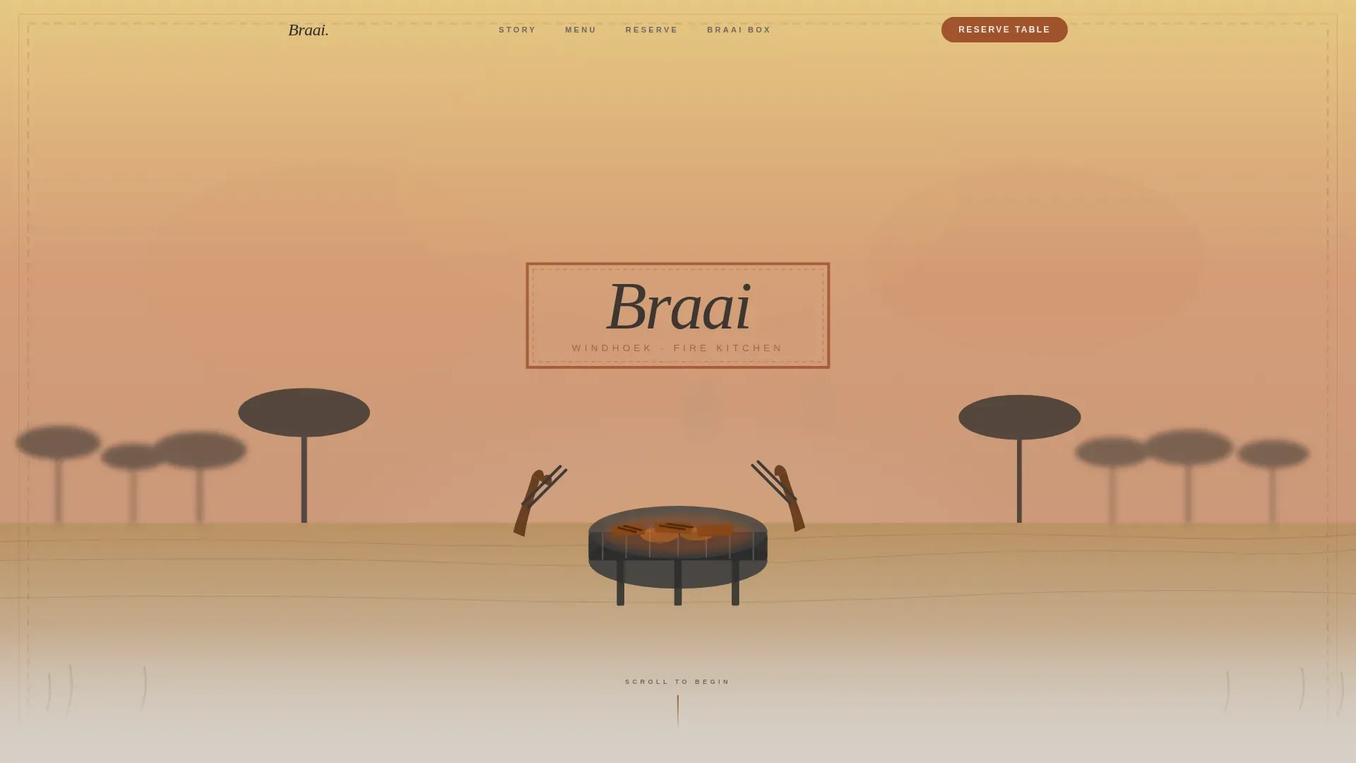 Smoky Namibian Restaurant Landing Page Template