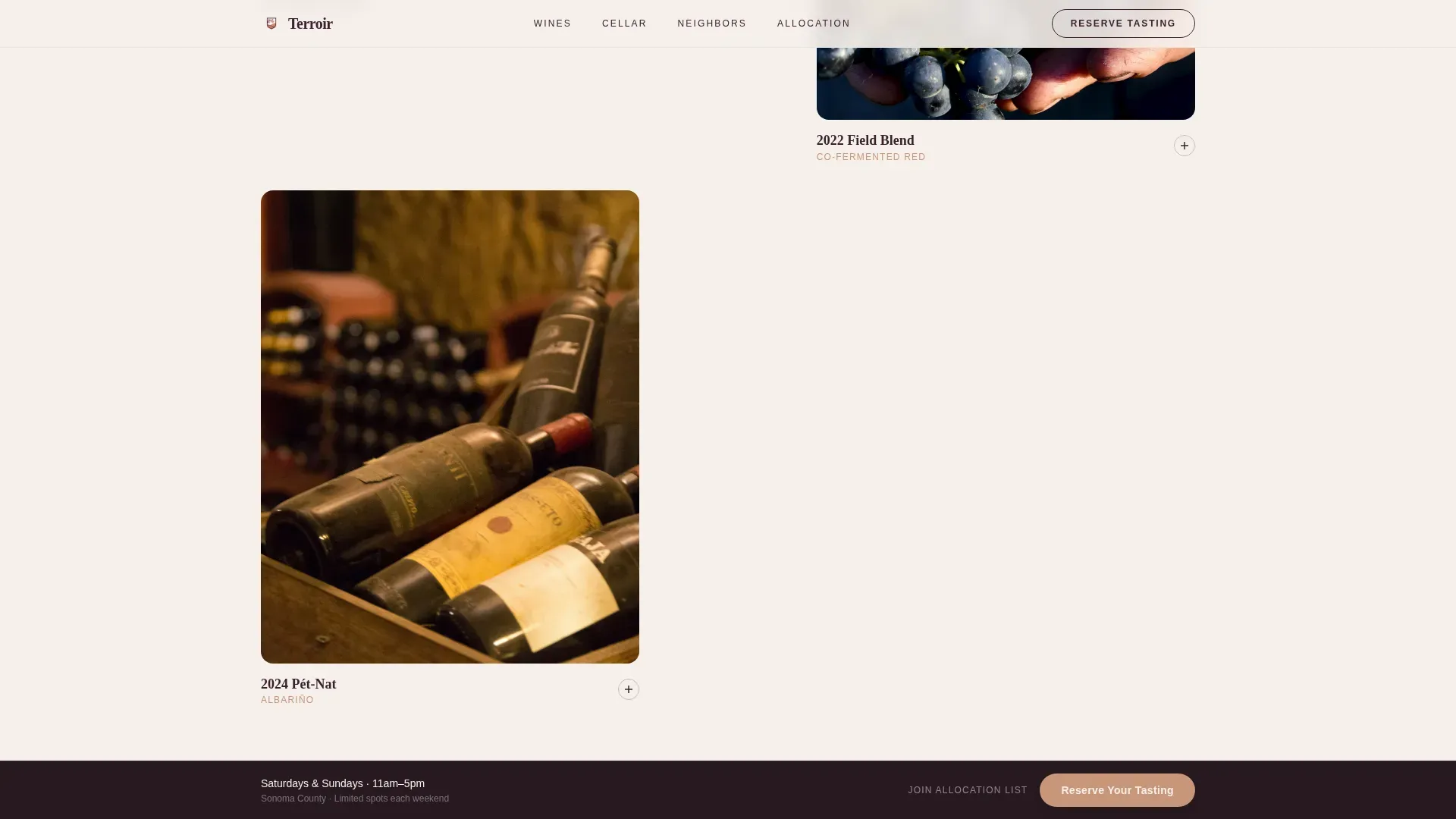 Luxe Minimal Natural Wine Maker Landing Page Template