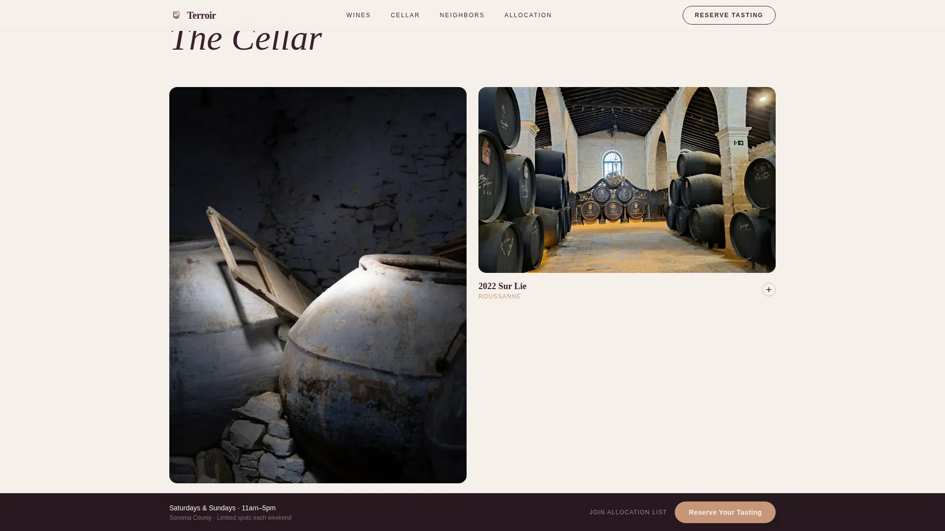 Luxe Minimal Natural Wine Maker Landing Page Template