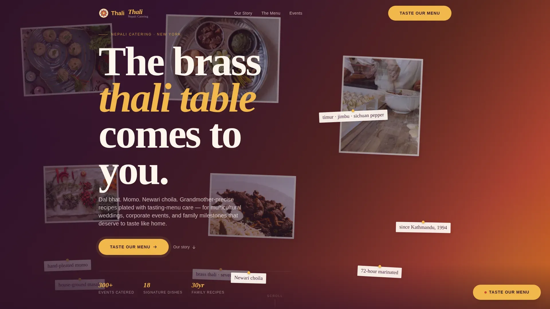 Haute Craft Nepalese Catering Landing Page Template