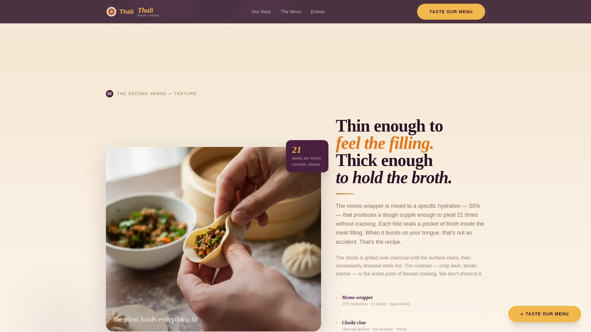 Haute Craft Nepalese Catering Landing Page Template
