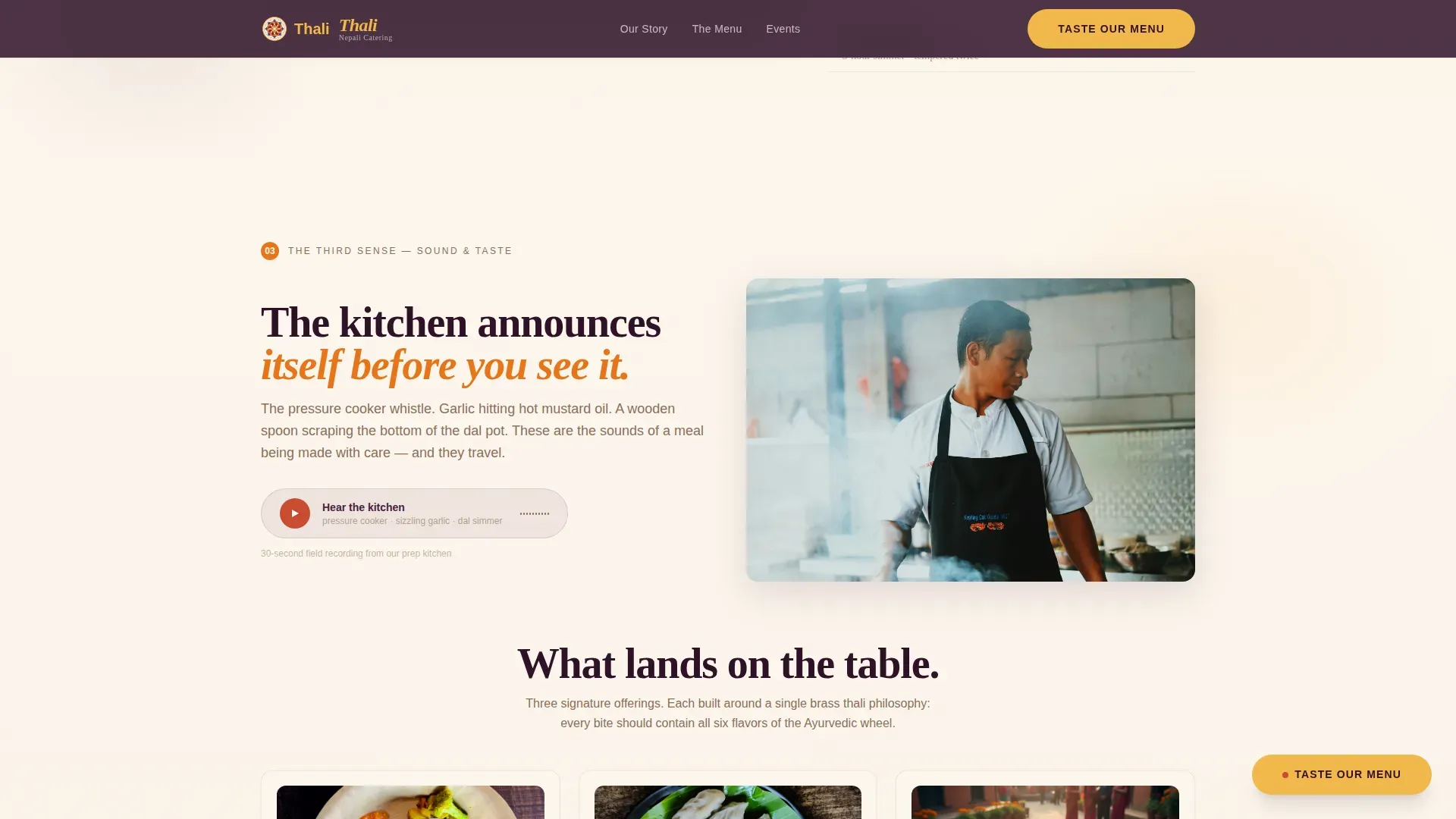 Haute Craft Nepalese Catering Landing Page Template