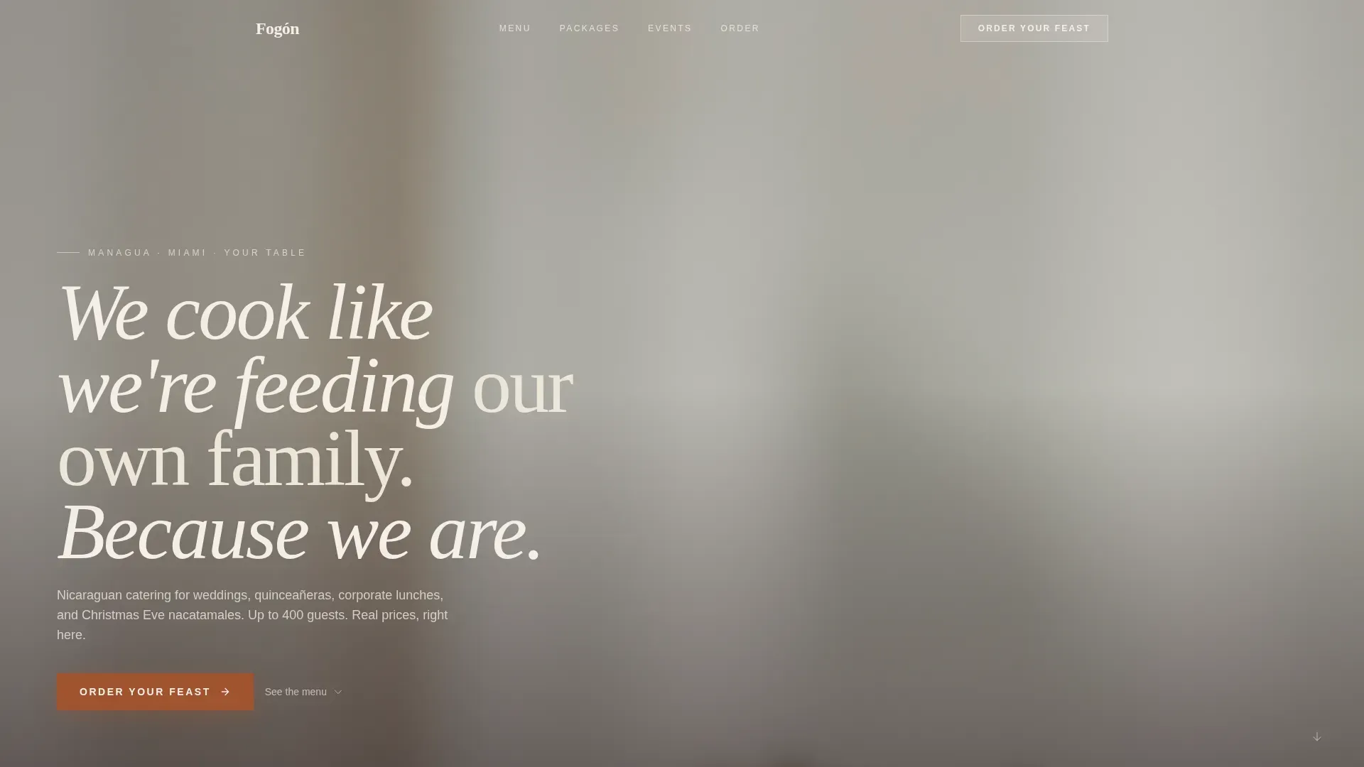 Nicaraguan Catering Landing Page Template
