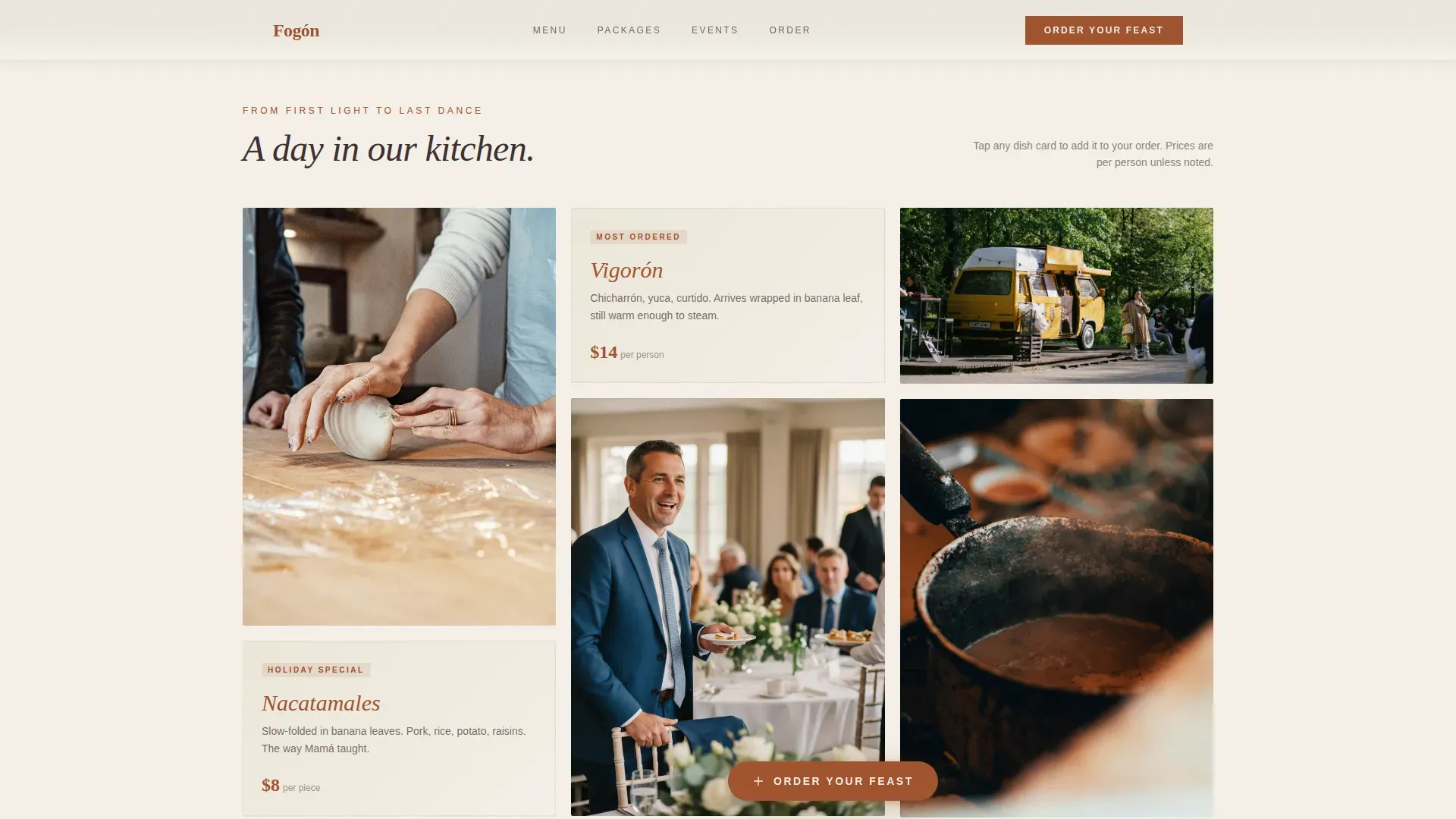 Nicaraguan Catering Landing Page Template