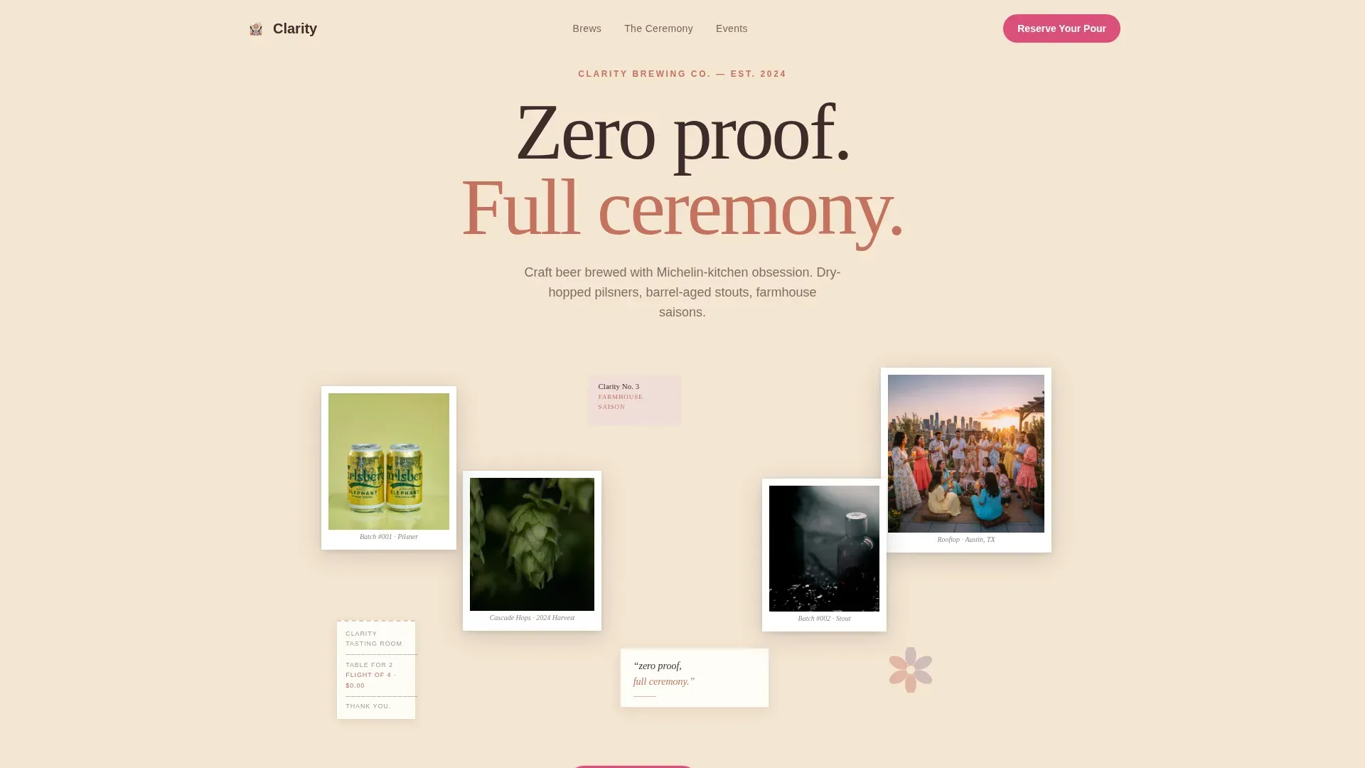 Haute Craft Non-Alcoholic Brewery Landing Page Template