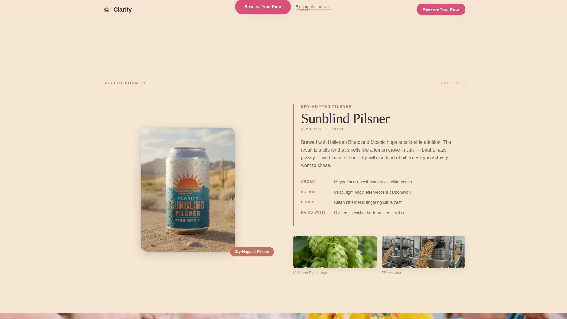 Haute Craft Non-Alcoholic Brewery Landing Page Template