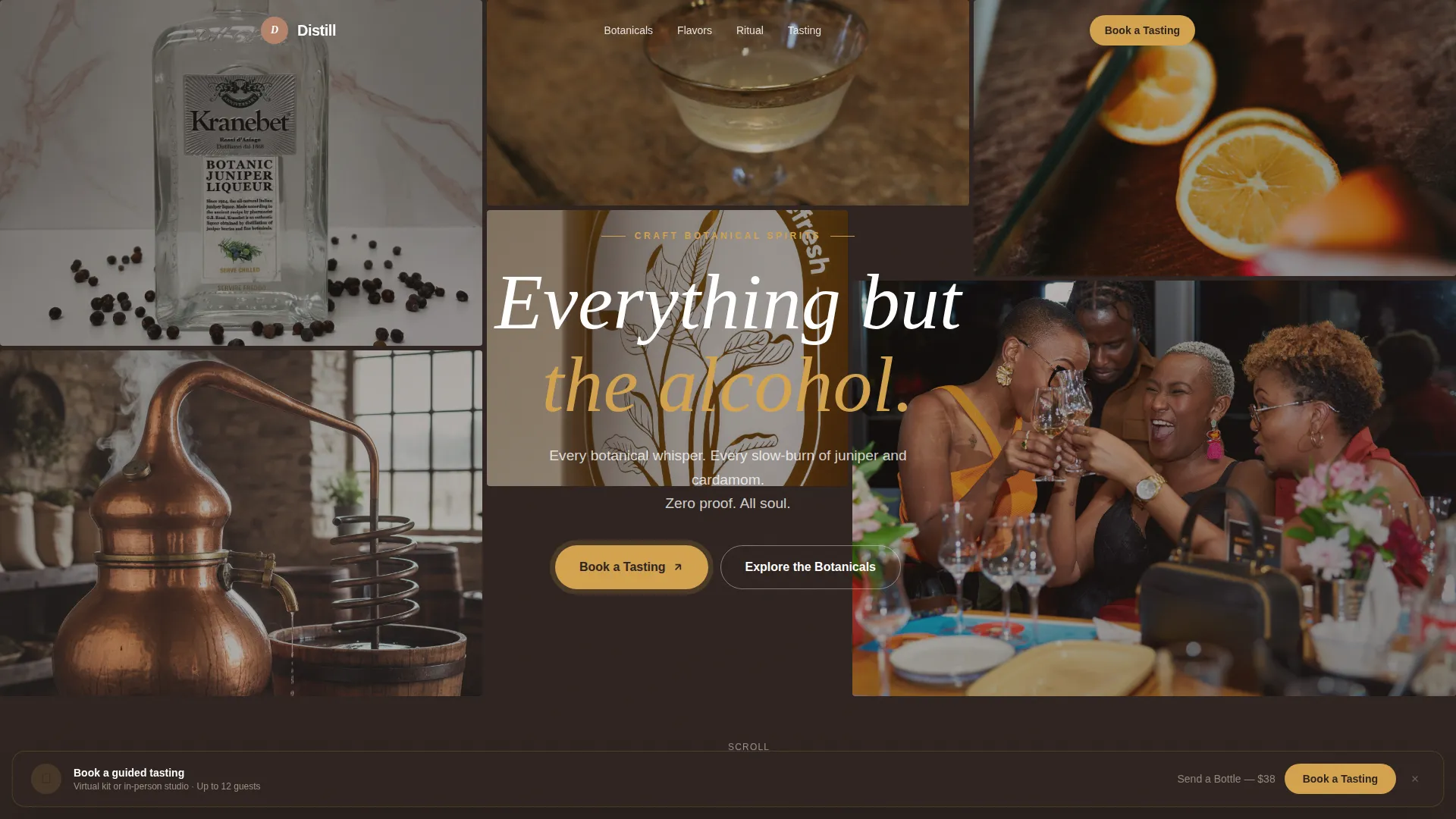 Distillery & Spirits Booking Website Template