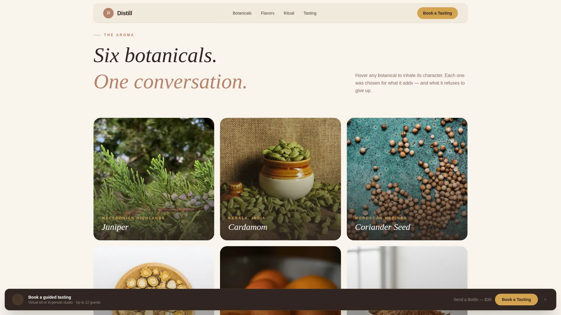 Distillery & Spirits Booking Website Template