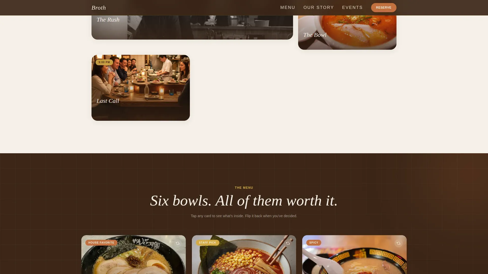 Agrarian Ramen Bar Event Registration Landing Page Template