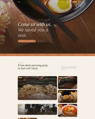 Agrarian Ramen Bar Event Registration Landing Page Template