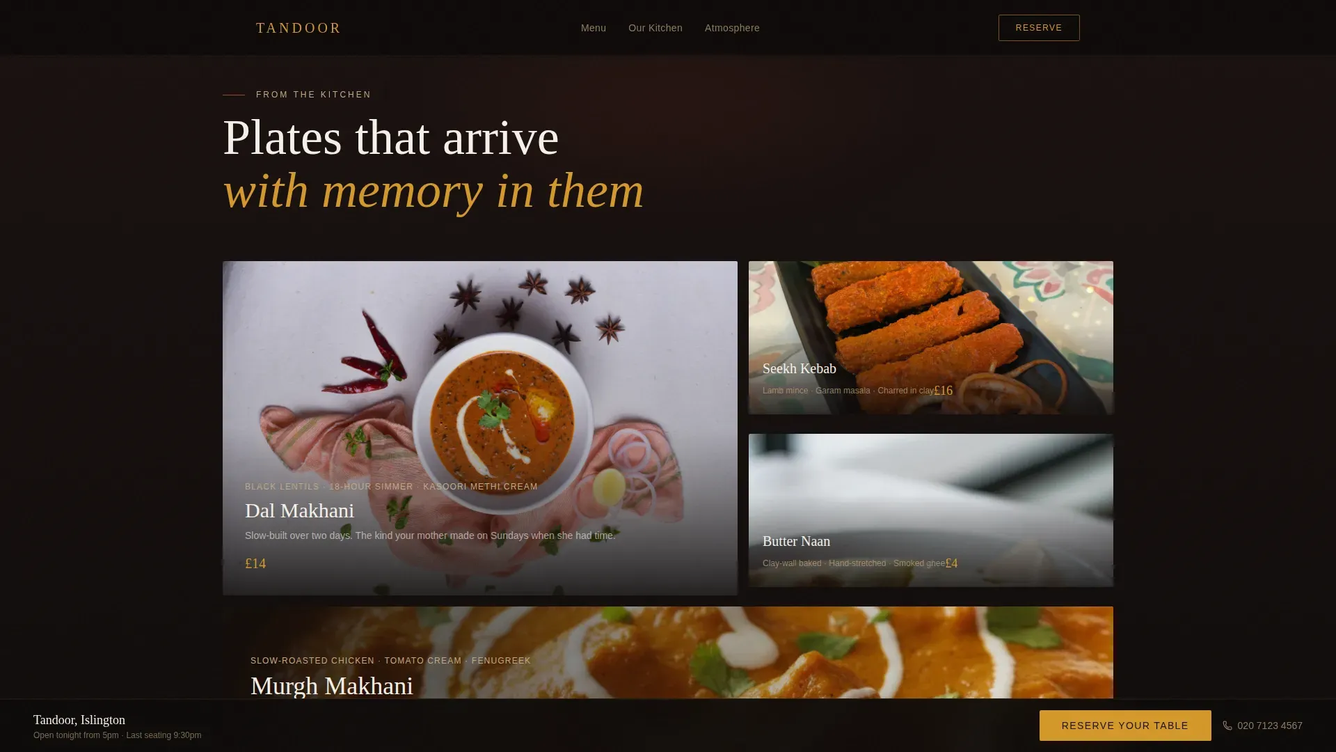 North Indian Restaurant Landing Page Template