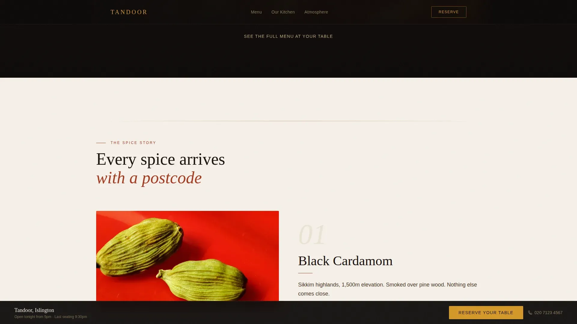 North Indian Restaurant Landing Page Template