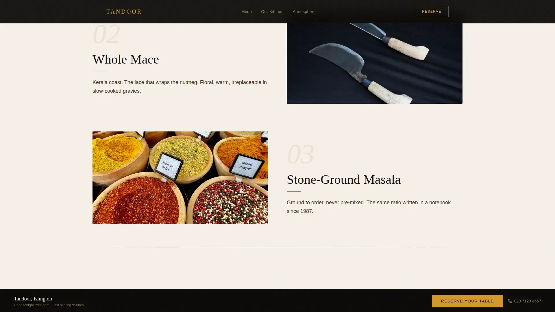 North Indian Restaurant Landing Page Template