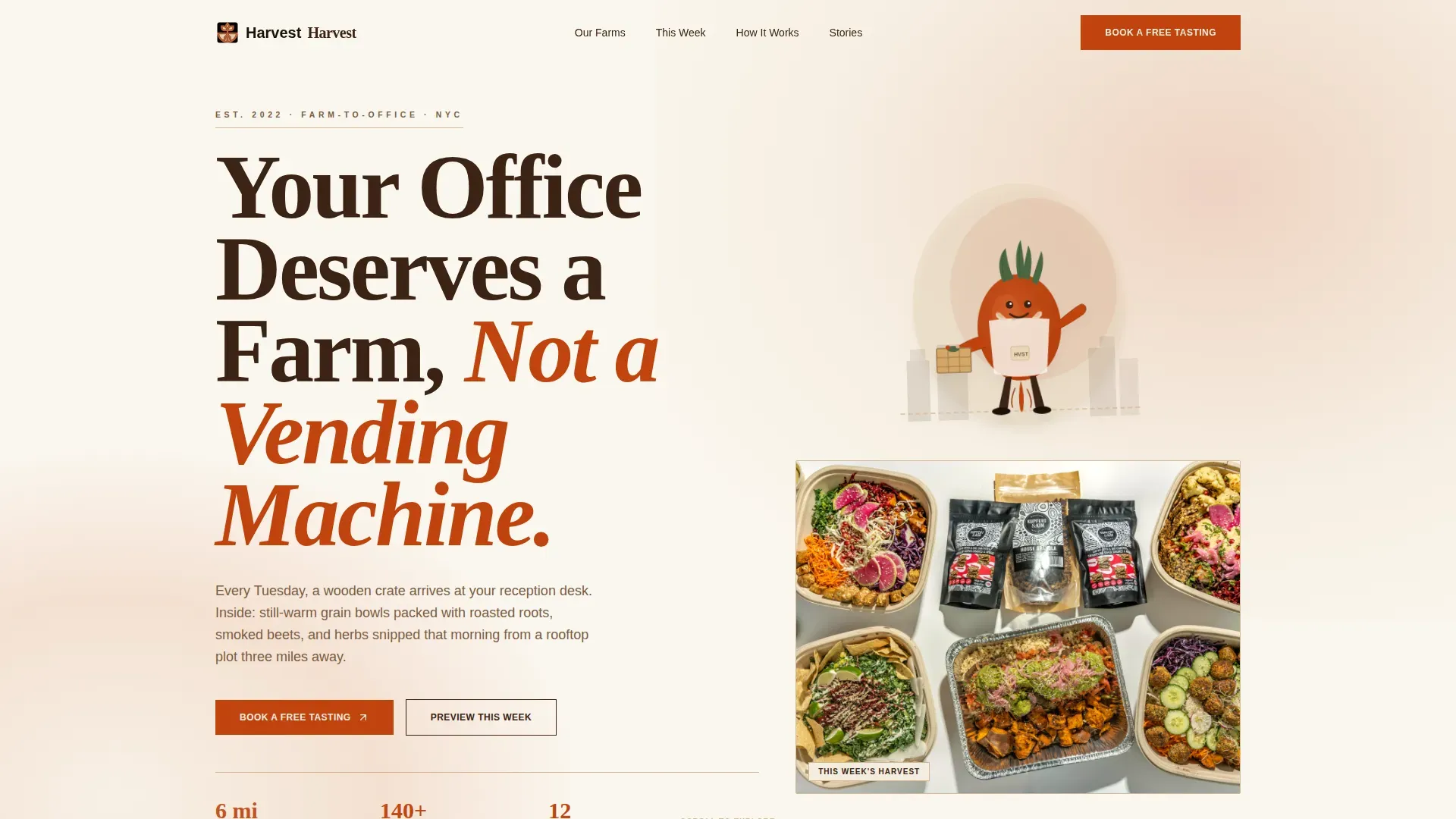 Farm Fresh Office Lunch Subscription Landing Page Template