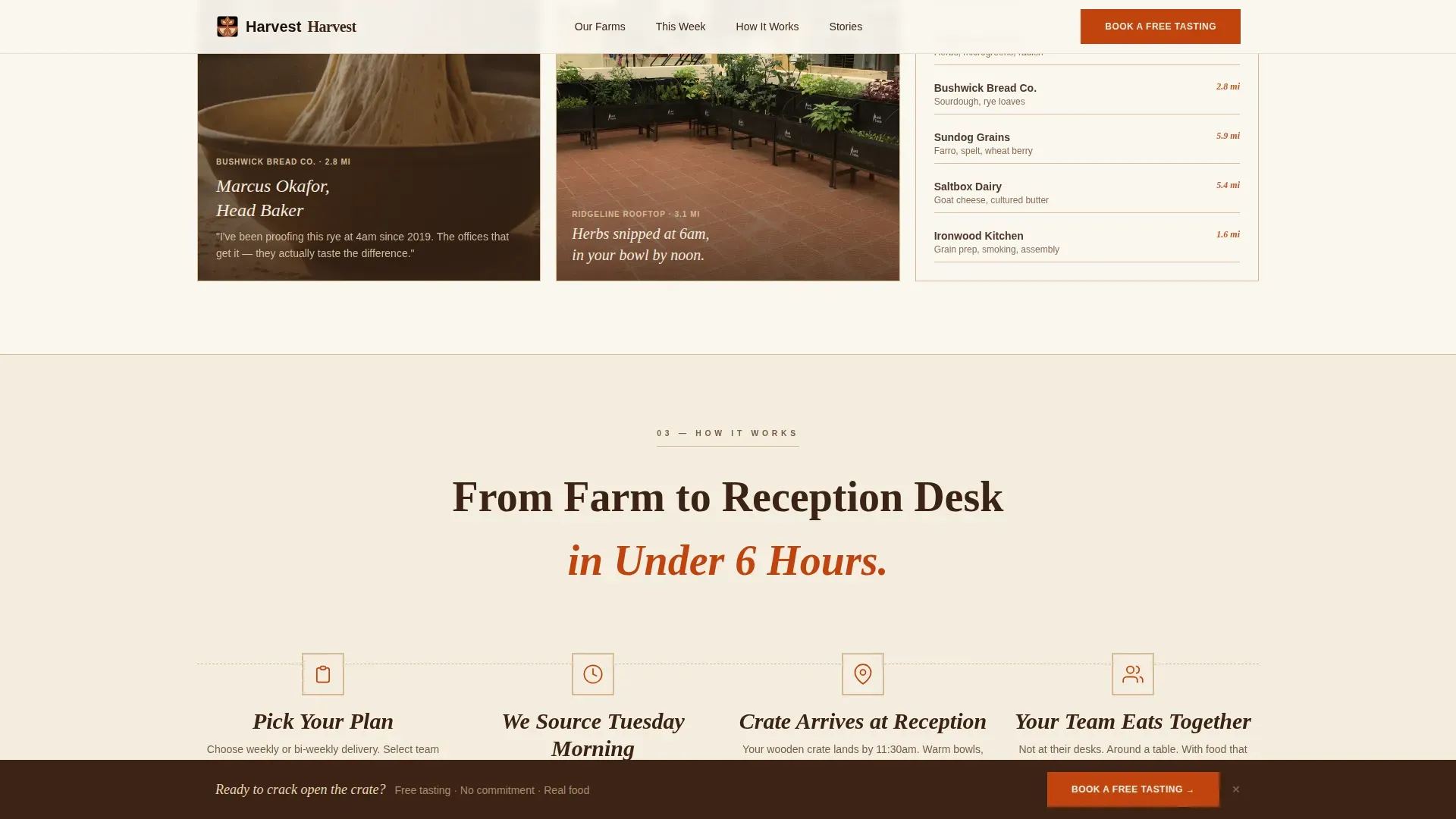 Farm Fresh Office Lunch Subscription Landing Page Template