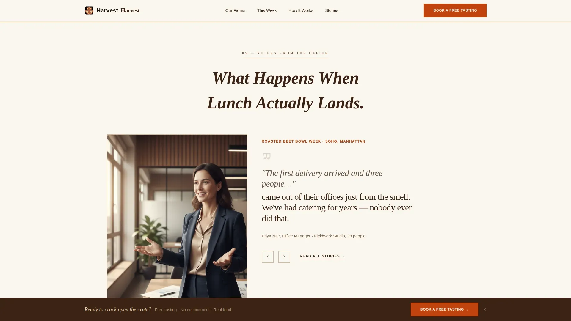 Farm Fresh Office Lunch Subscription Landing Page Template