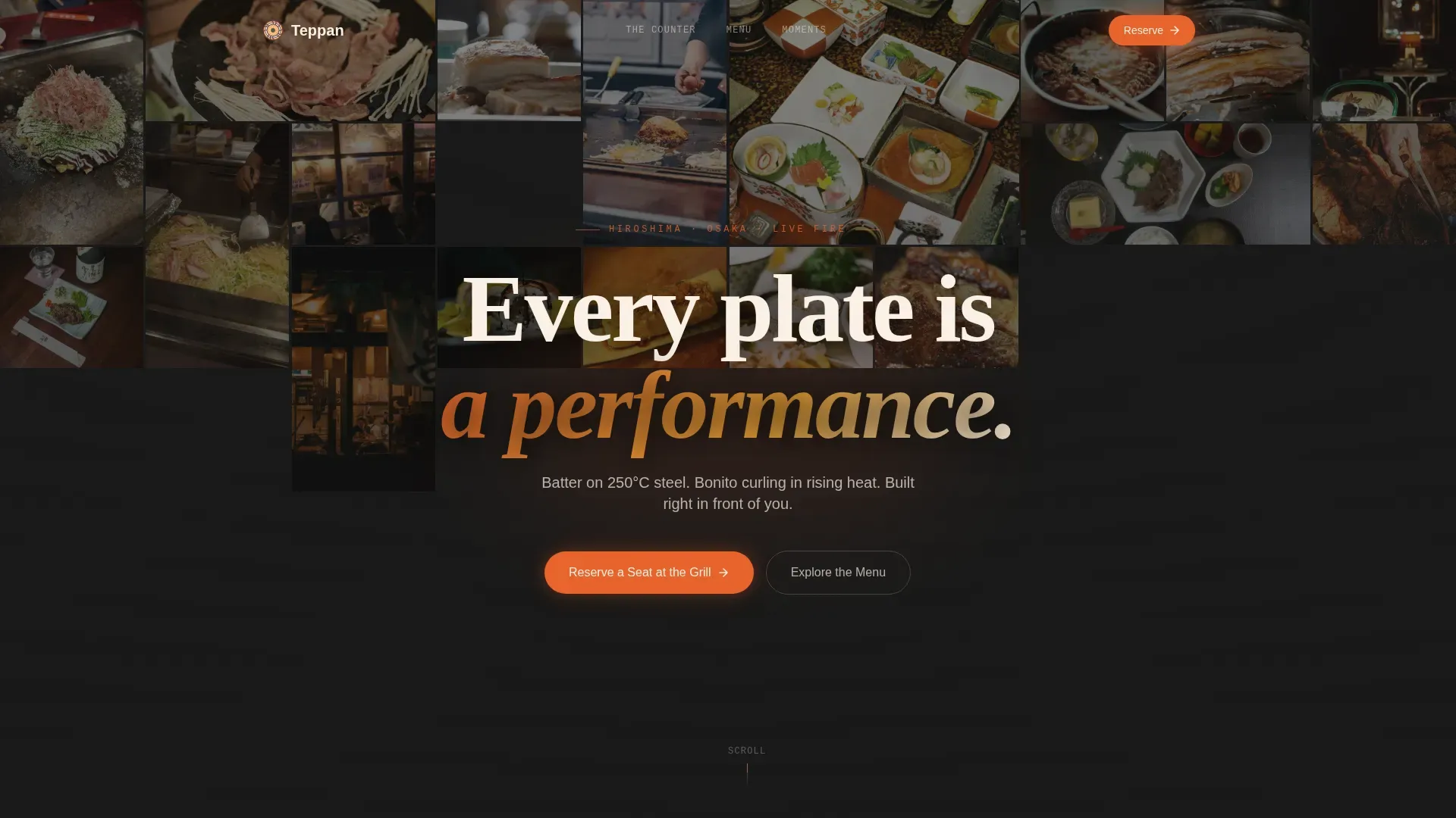 Luxe Okonomiyaki Restaurant Landing Page Template