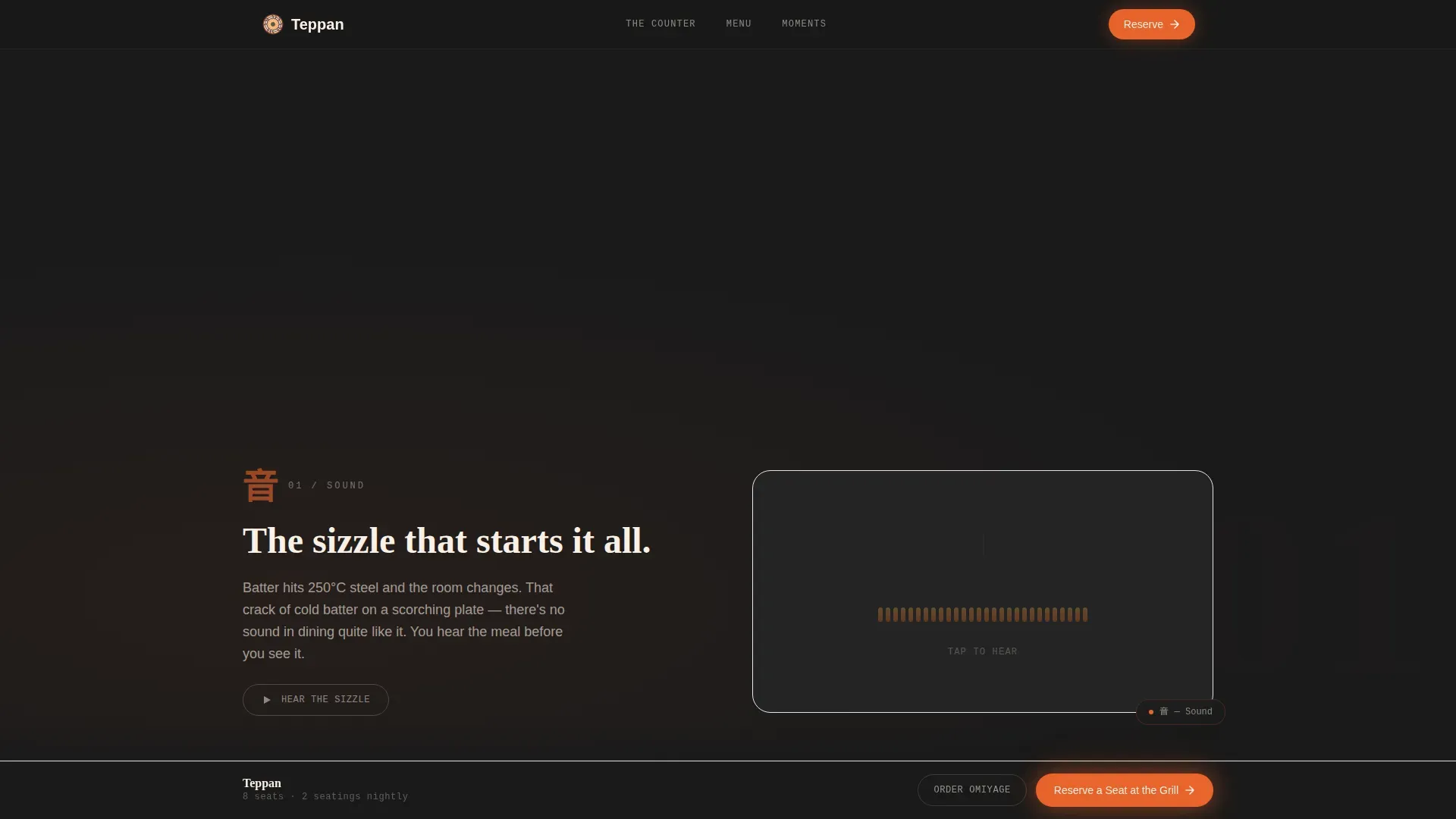 Luxe Okonomiyaki Restaurant Landing Page Template