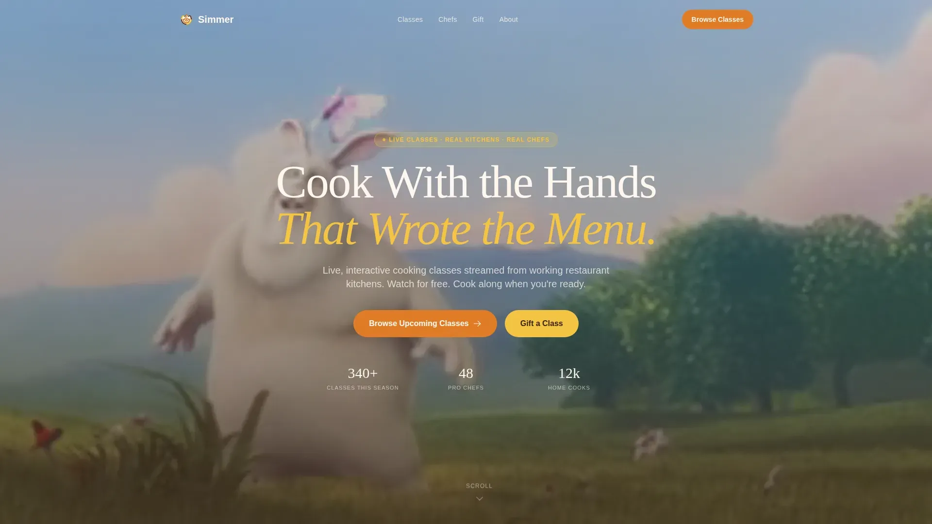 Warm Artisan Live Cooking Class Landing Page Template