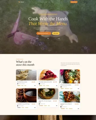 Warm Artisan Live Cooking Class Landing Page Template