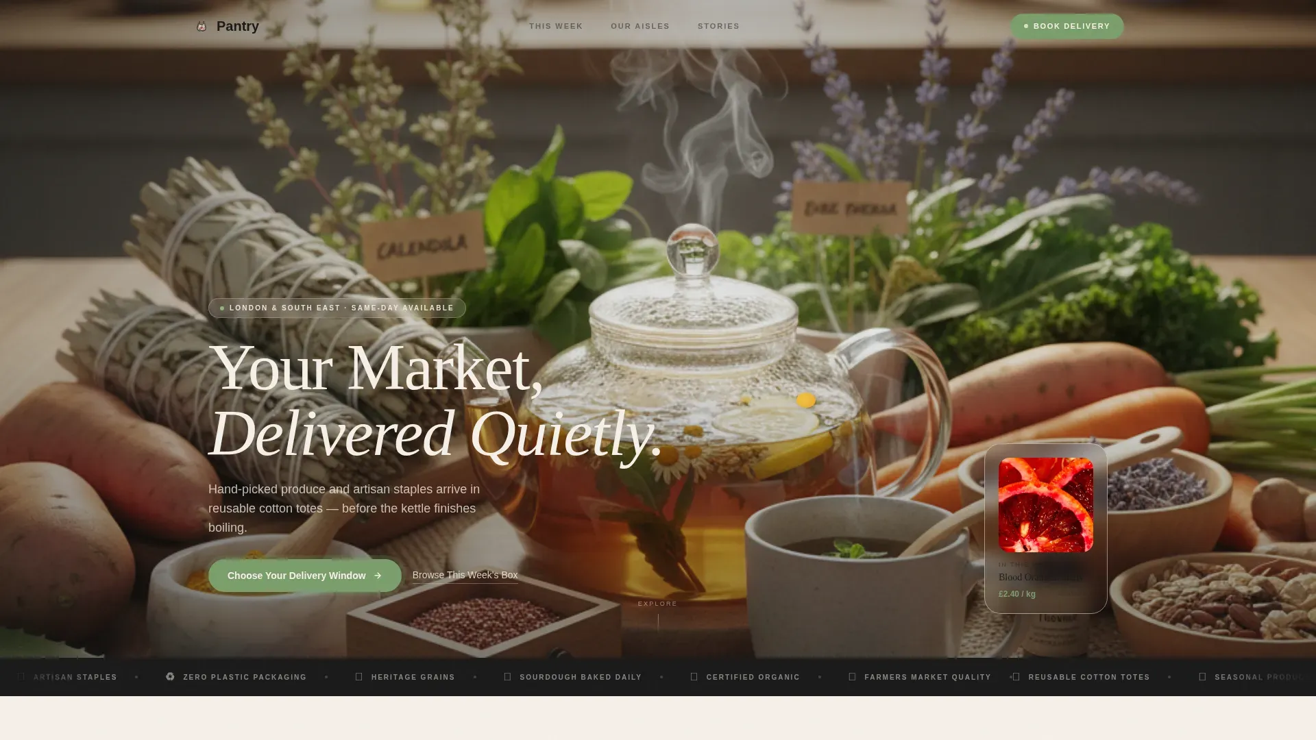 Artisan Grocery Delivery Landing Page Template